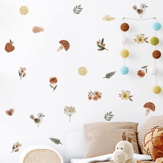 Wall Stickers Mushrooms Flowers