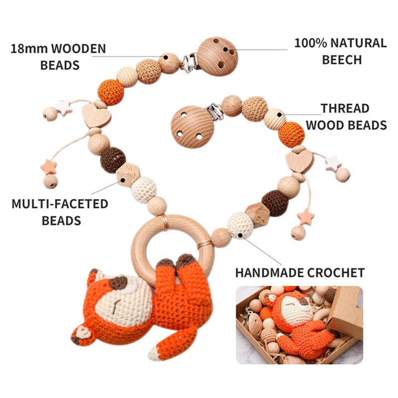 Wood Toys Fox Hanging Rattles