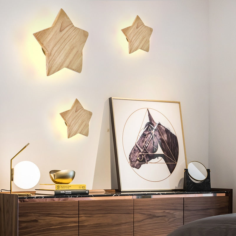 Wooden Wall-Mounted Lamp For Bedroom