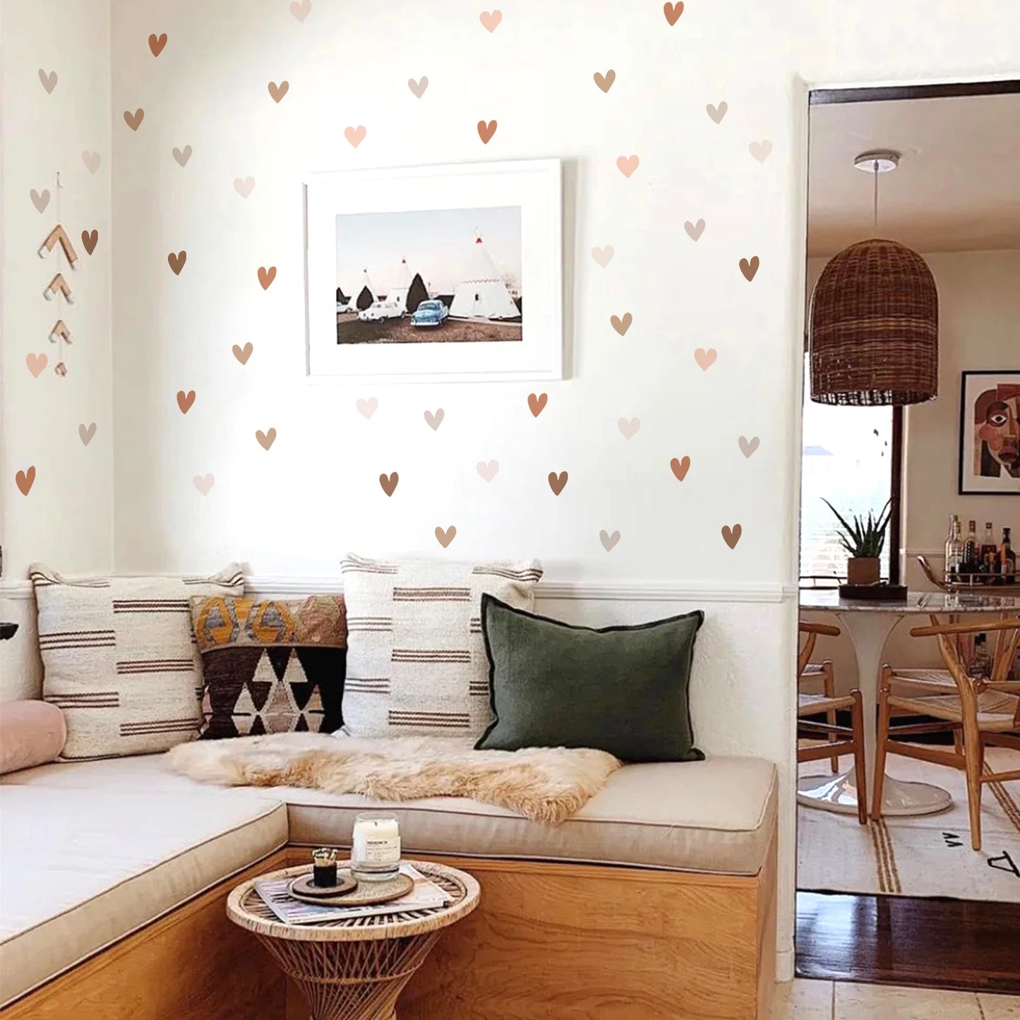 Boho Hearts Creative Wall Stickers