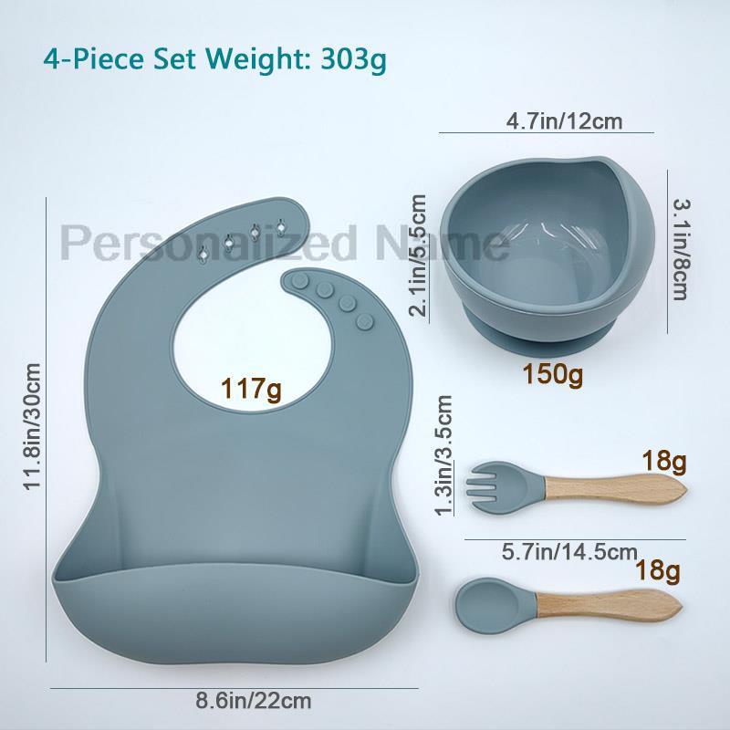 Set Personalized Silicone Tableware For Kids