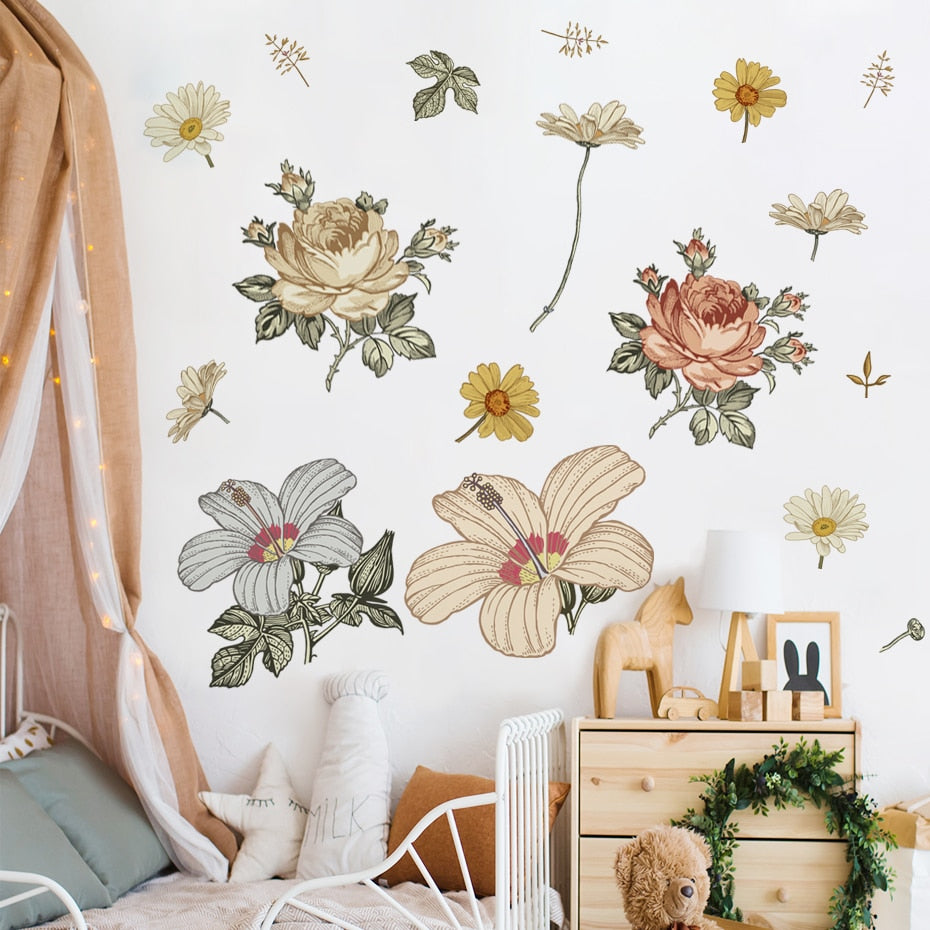 Peony Flowers Wall Stickers