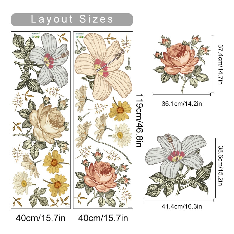 Peony Flowers Wall Stickers