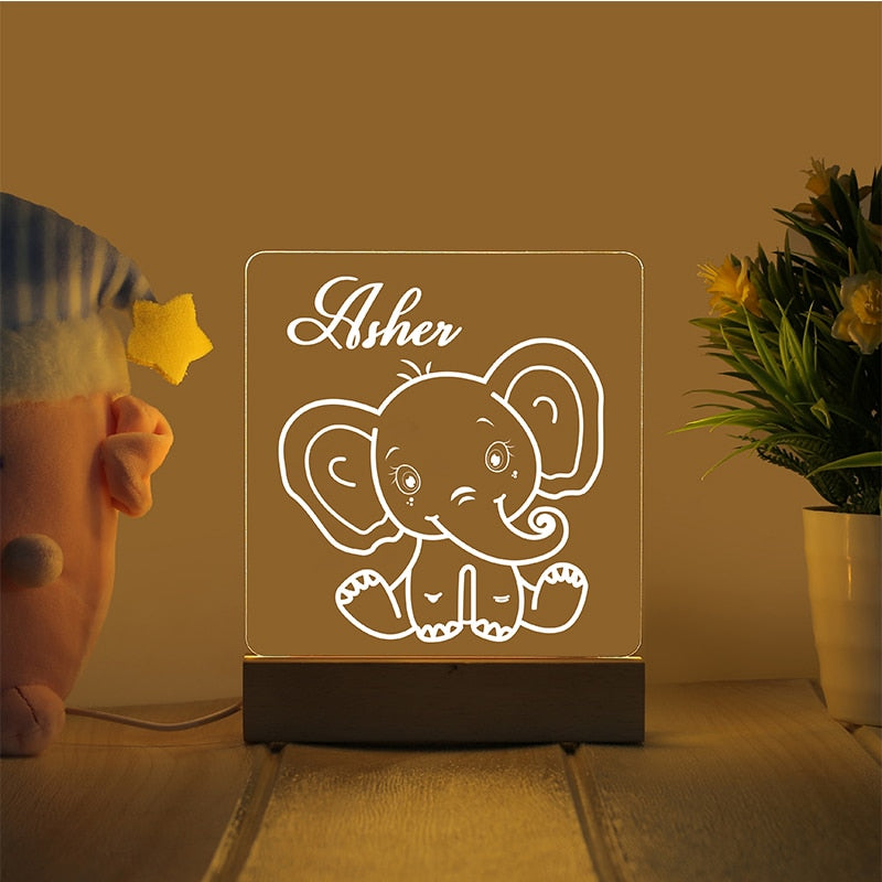 Personalized Night Light With Custom Name For Bedroom