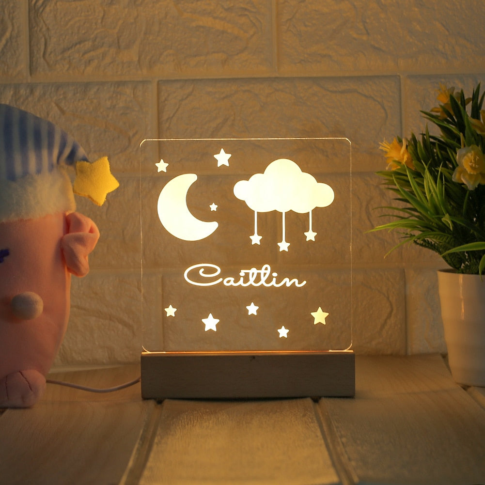 Personalized Night Light With Custom Name For Bedroom