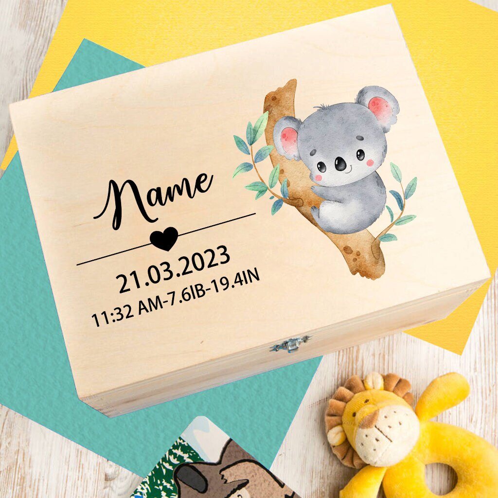 Etched Wooden Personalized Baby Keepsake Box