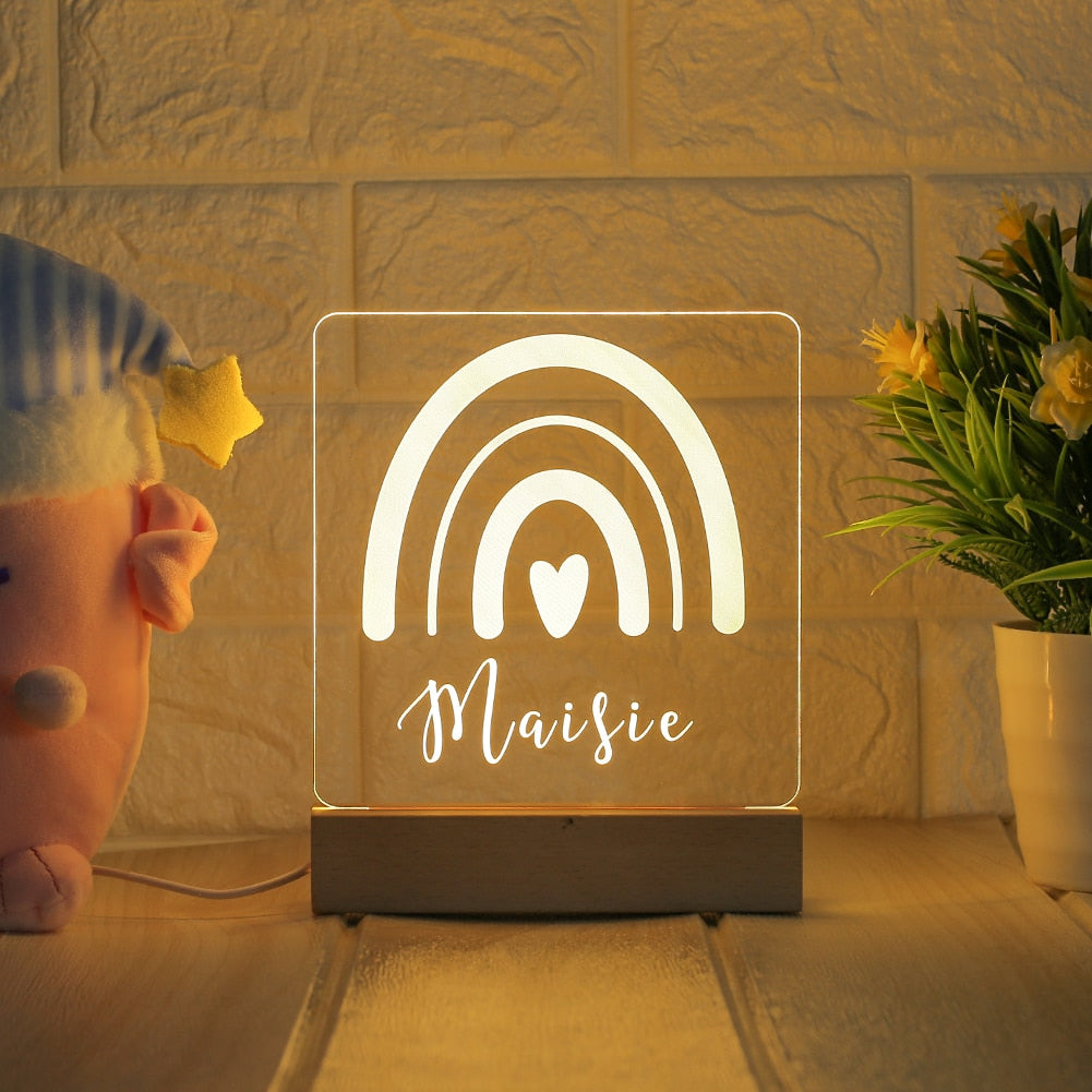 Personalized Night Light With Custom Name For Bedroom