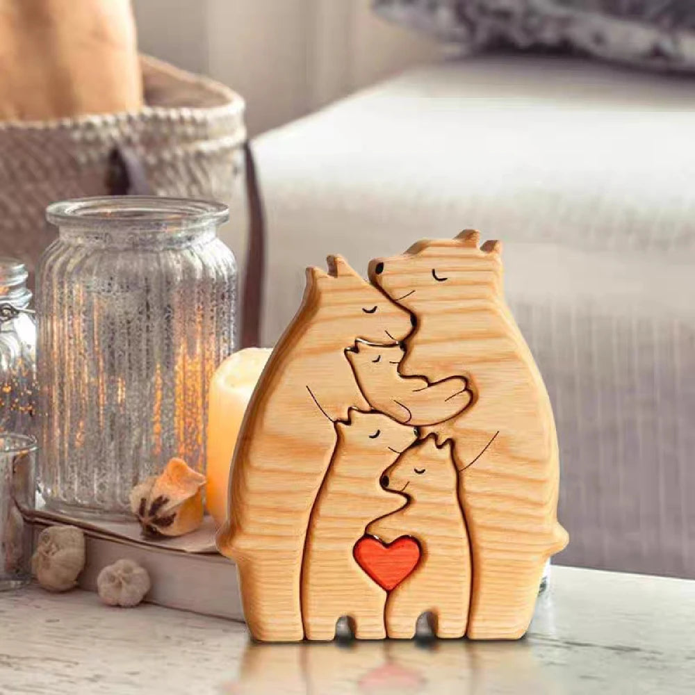 Bear Family Wooden Puzzle Personalized Custom