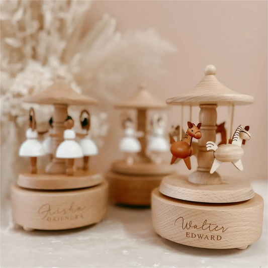 Personalized Musical Wooden Carousel
