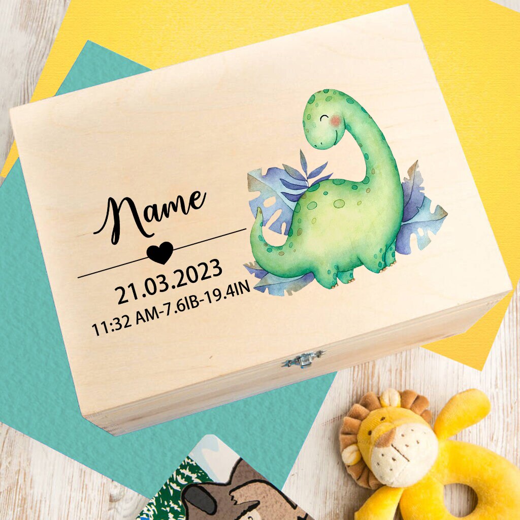 Etched Wooden Personalized Baby Keepsake Box