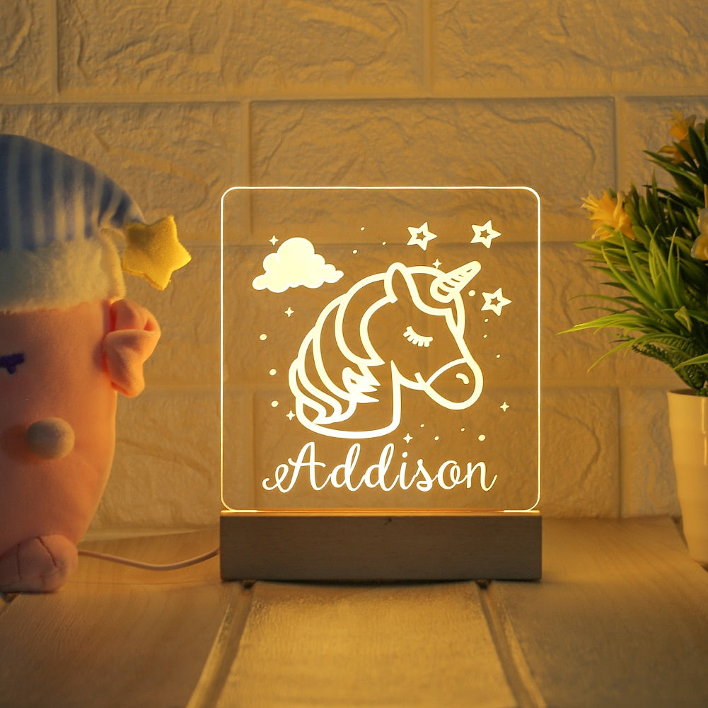 Personalized Night Light With Custom Name For Bedroom