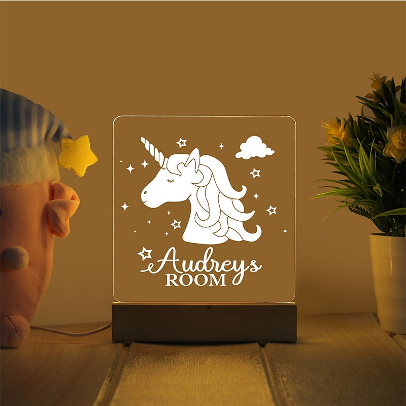 Personalized Night Light With Custom Name For Bedroom