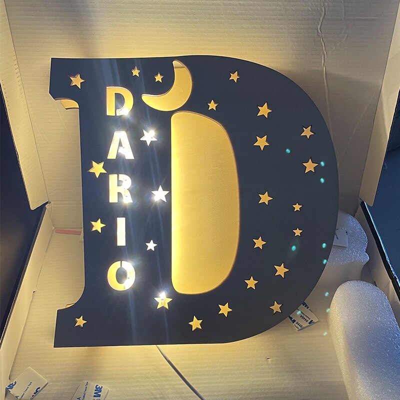 Personalized Wooden Letter Light For Bedroom