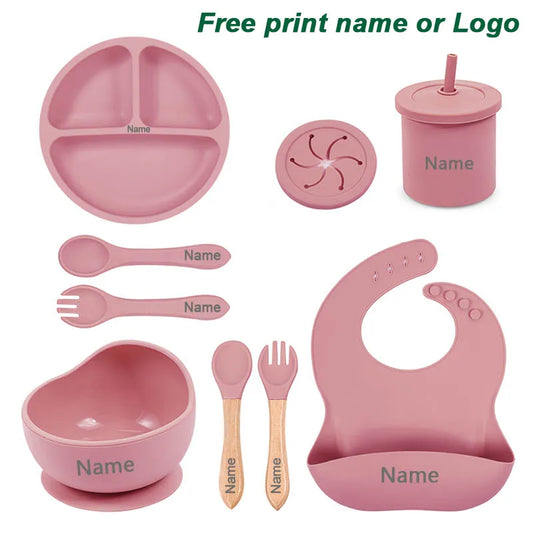 Set Personalized Silicone Tableware For Kids