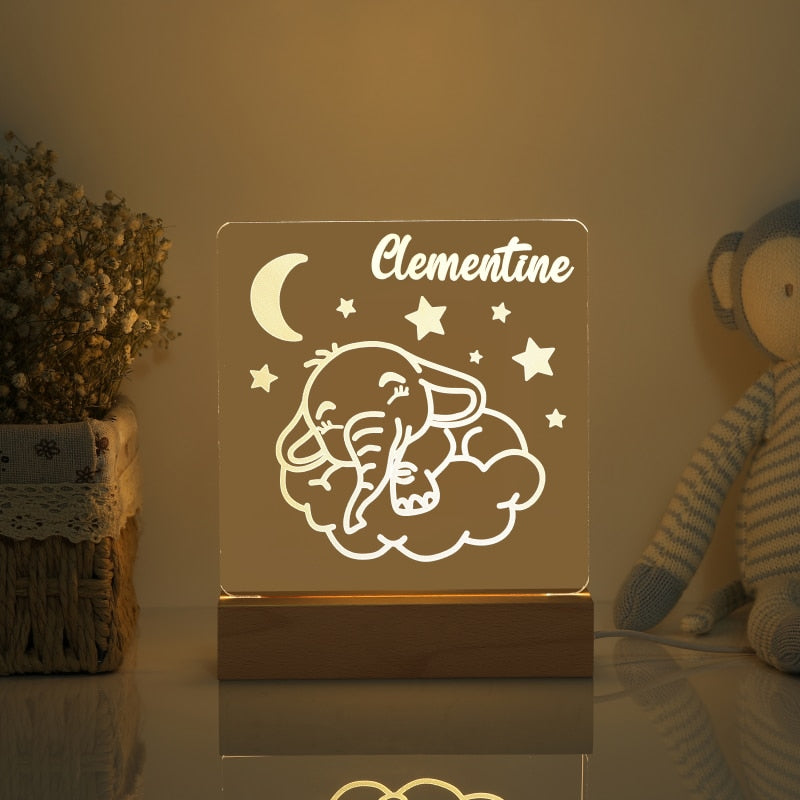 Personalized Night Light With Custom Name For Bedroom