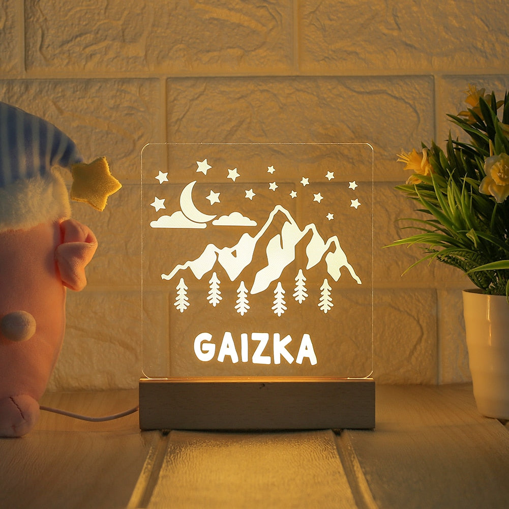 Personalized Night Light With Custom Name For Bedroom