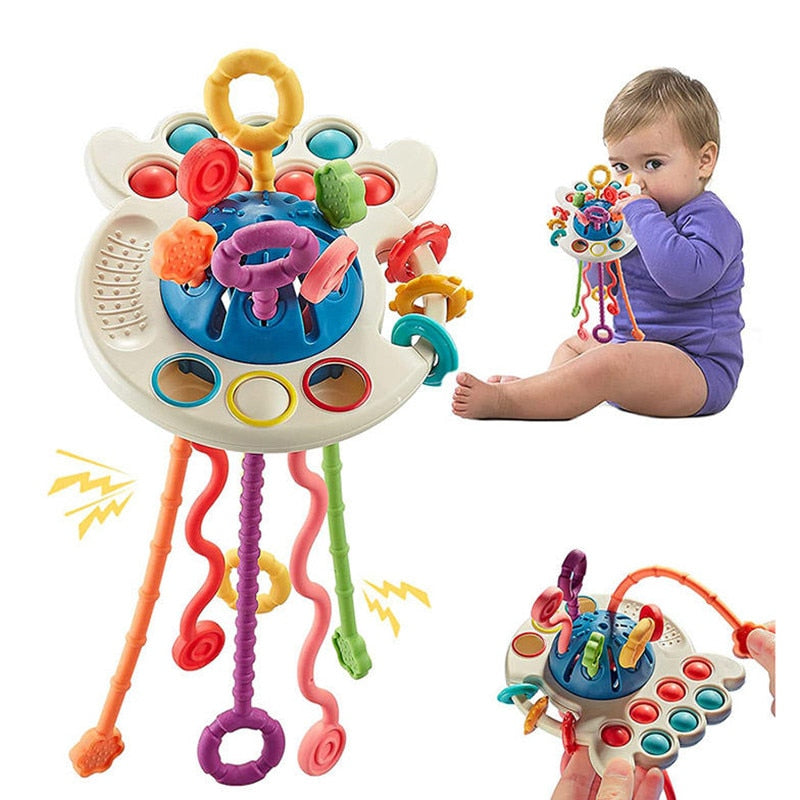 Montessori Toys Silicone Pull String