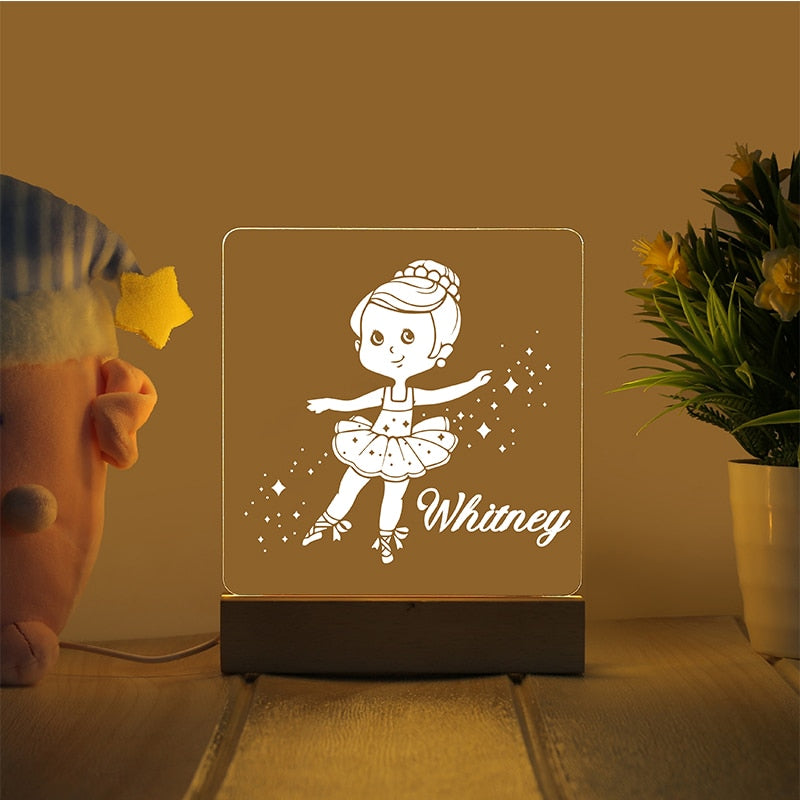 Personalized Night Light With Custom Name For Bedroom