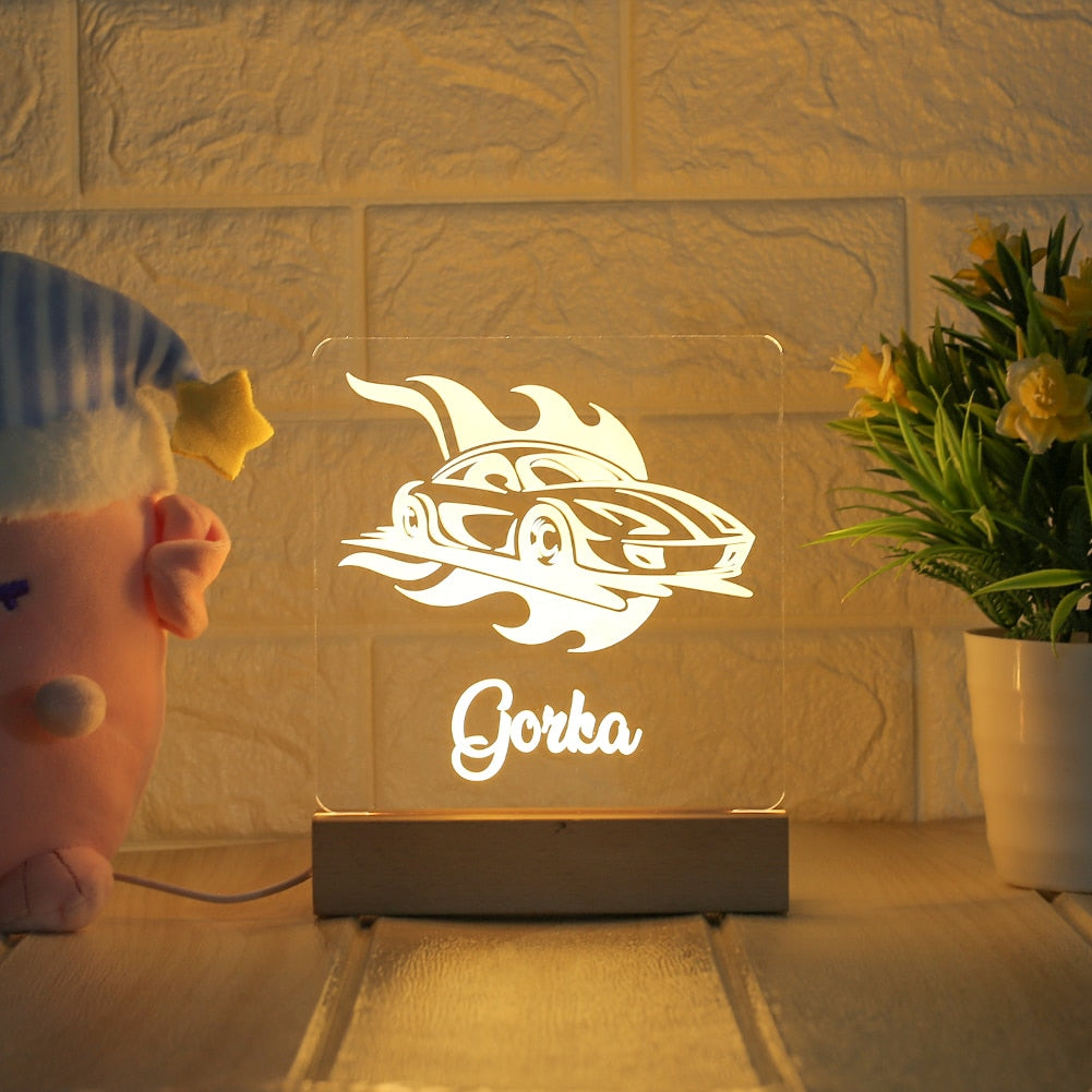 Personalized Night Light With Custom Name For Bedroom