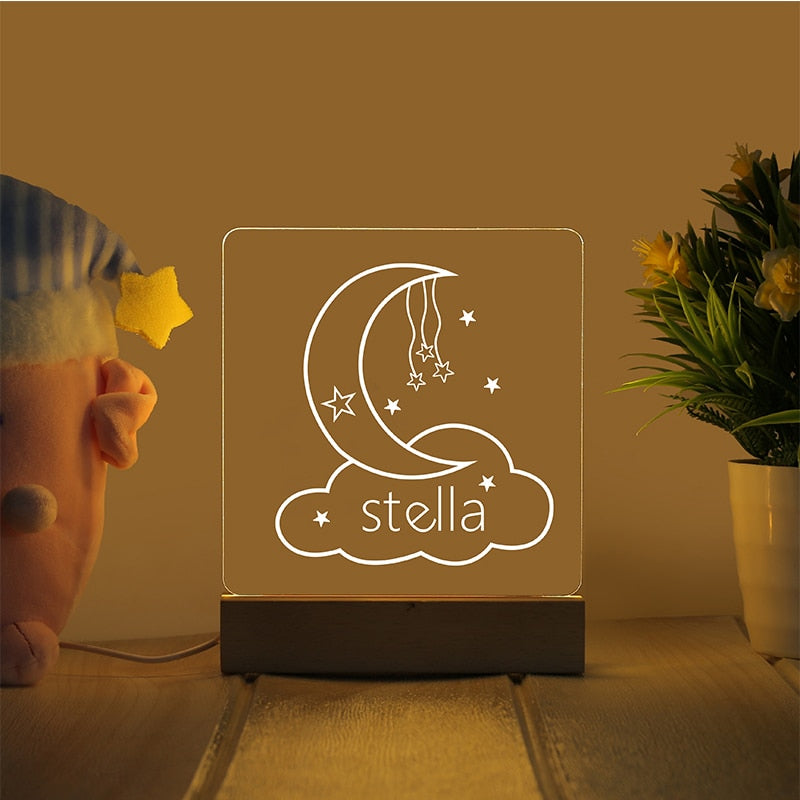 Personalized Night Light With Custom Name For Bedroom