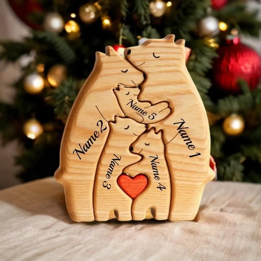 Bear Family Wooden Puzzle Personalized Custom